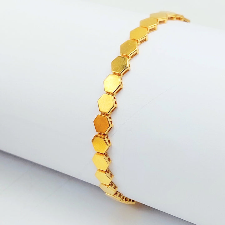 21K Gold Hexagon Link Bracelet