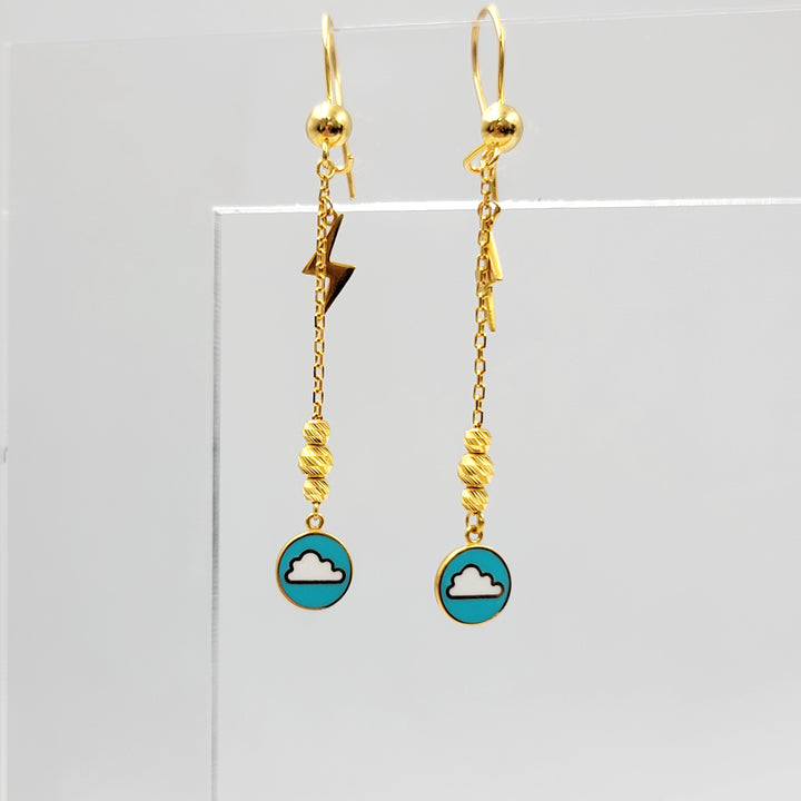Enameled Deluxe Earrings Made of 21K Gold by Saeed Jewelry 