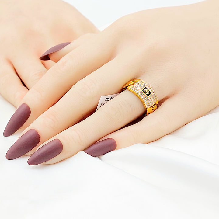 Deluxe Cuban Links Ring Made of 21K Gold by Saeed Jewelry 