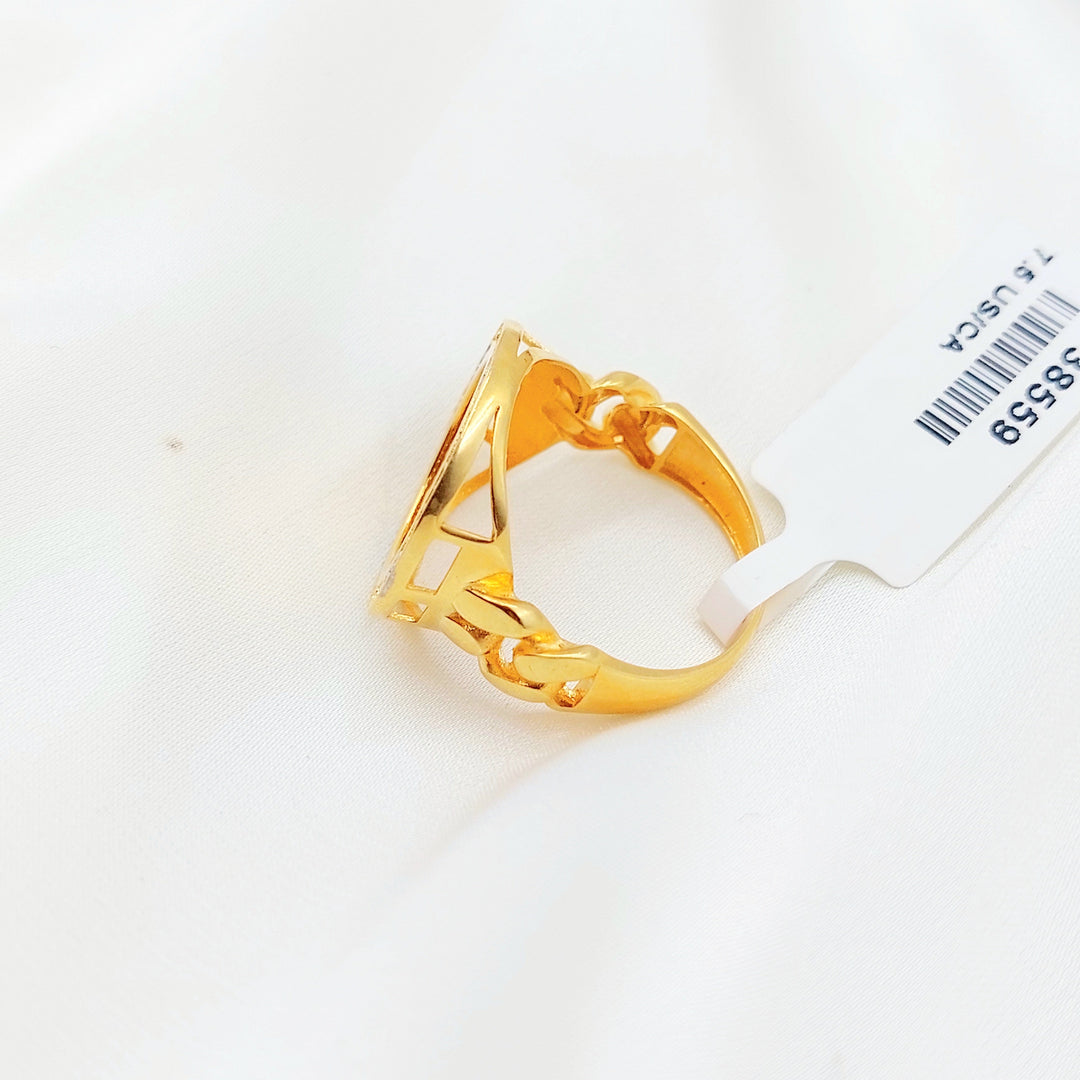 21K Gold Ottoman Coin-Inspired Halo Ring