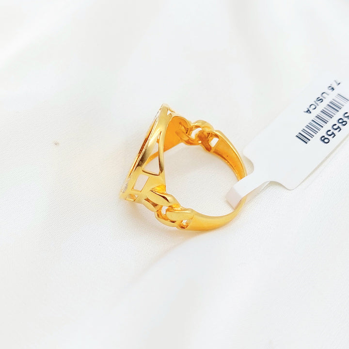 21K Gold Ottoman Coin-Inspired Halo Ring