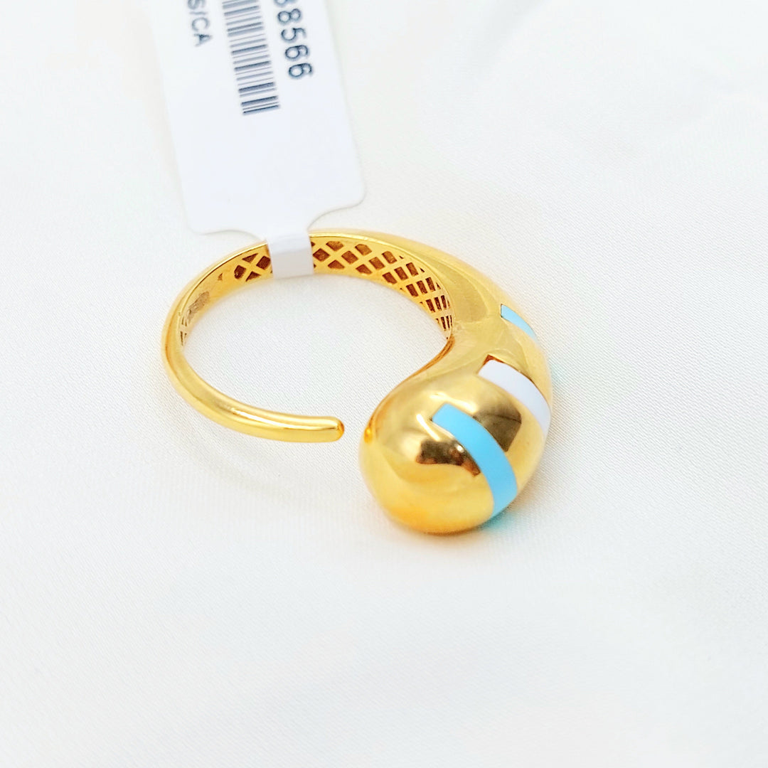 21K Gold Blue and White Accent Ring