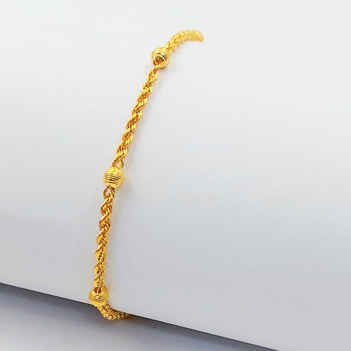 Balls Rope Bracelet Made of 21K Gold by Saeed Jewelry 