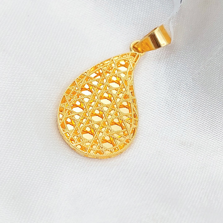 Deluxe Tears Pendant Made of 21K Gold by Saeed Jewelry 