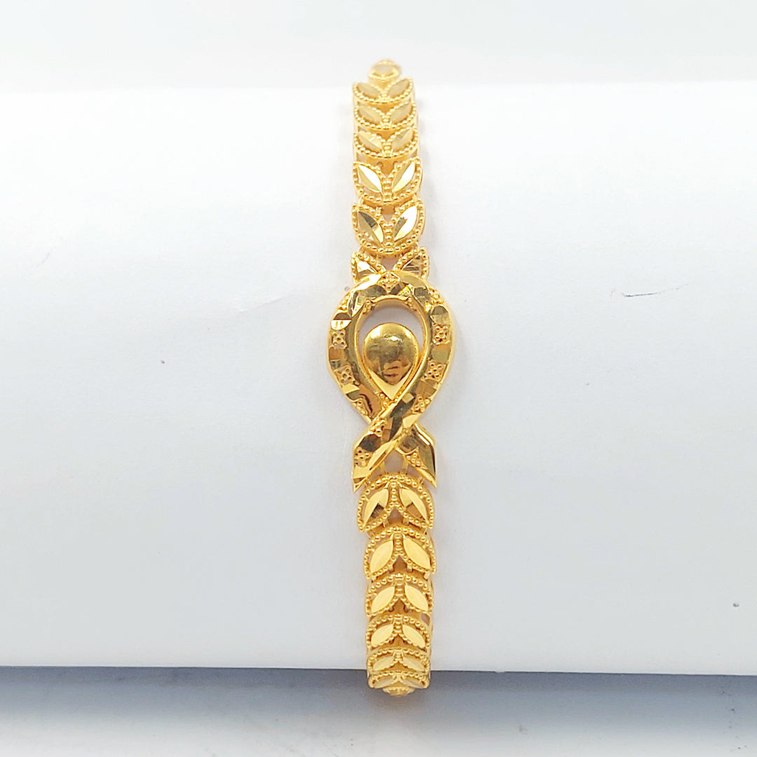 21K اسوارة ورق الشجر-مجوهرات الشيخ سعيد-Saeed Jewelry 