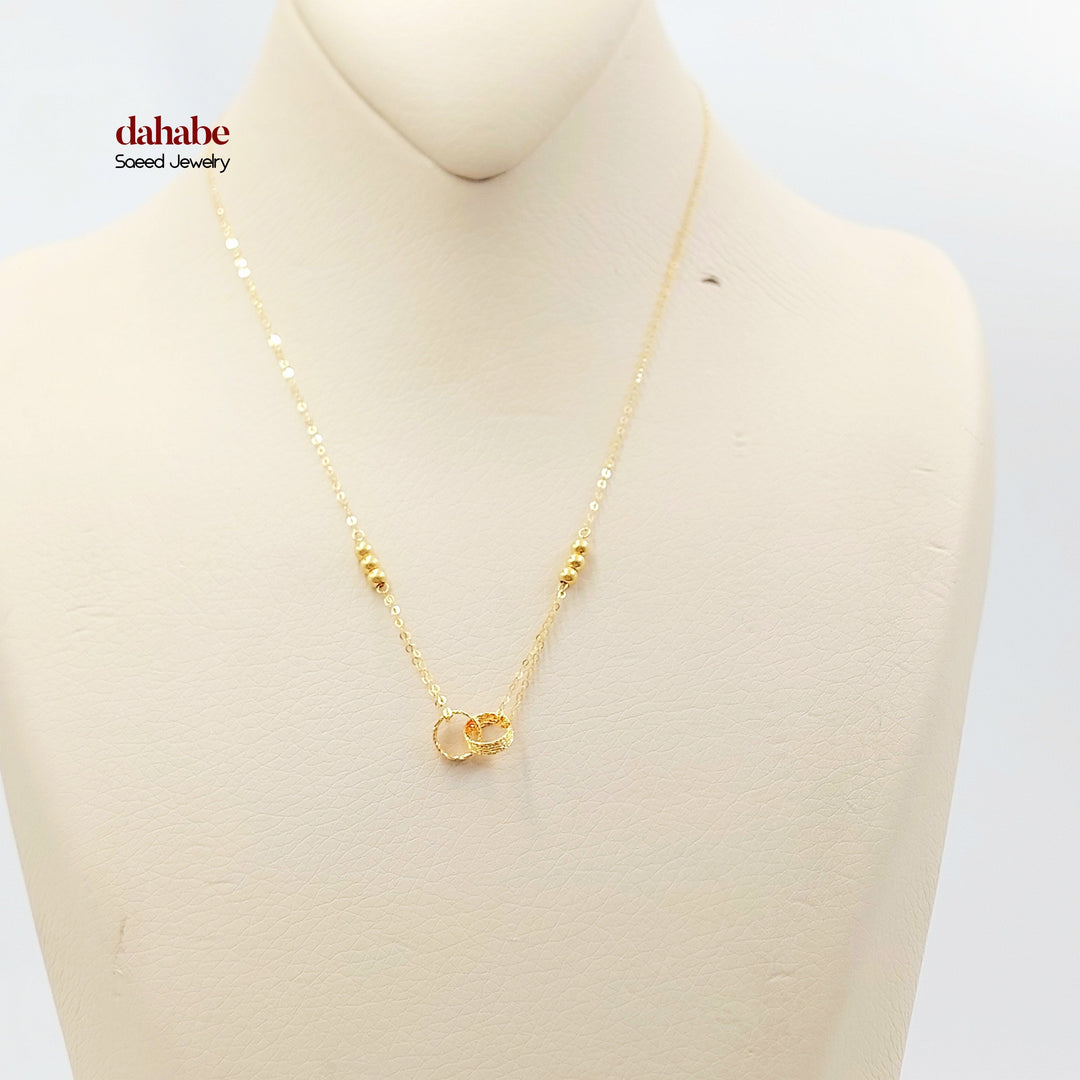 21K Gold Interlocking Circle Necklace