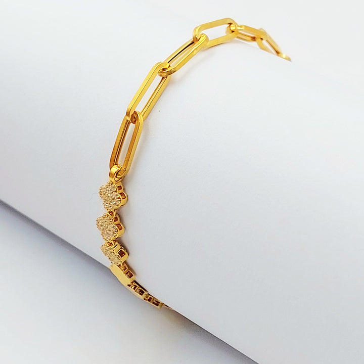 Joy Paperclip Bracelet Made of 21K Gold by Saeed Jewelry 