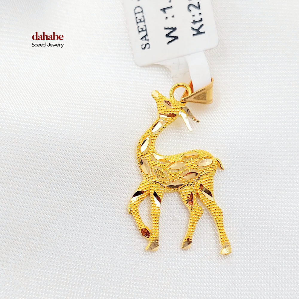 21K تعليقة غزال اكسترا-مجوهرات الشيخ سعيد-Saeed Jewelry 