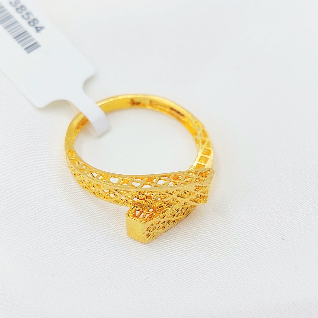 21K Gold Lattice Crossover Ring