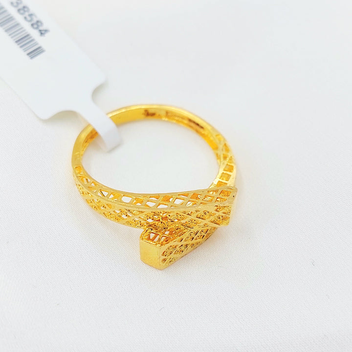 21K Gold Lattice Crossover Ring