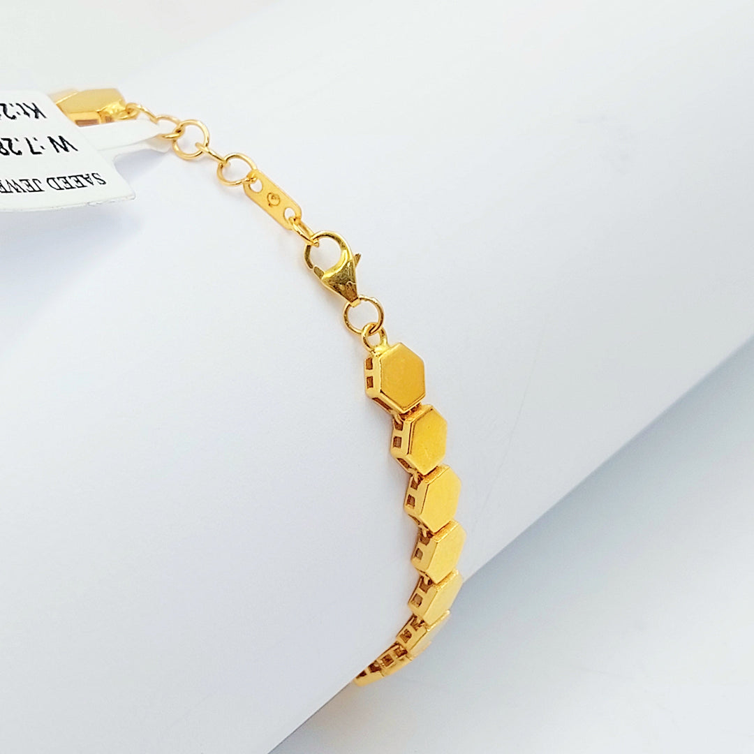 21K Gold Hexagon Link Bracelet