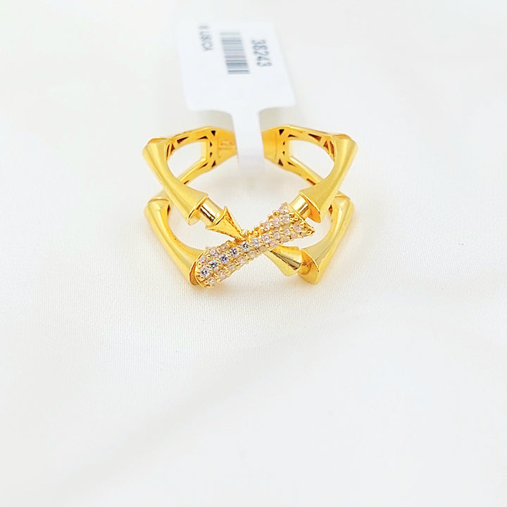 Zircon Studded Deluxe Ring Made of 21K Gold by Saeed Jewelry 