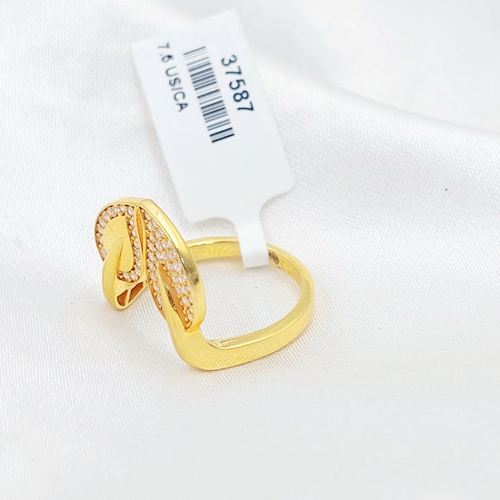 Zircon Studded Almond Ring