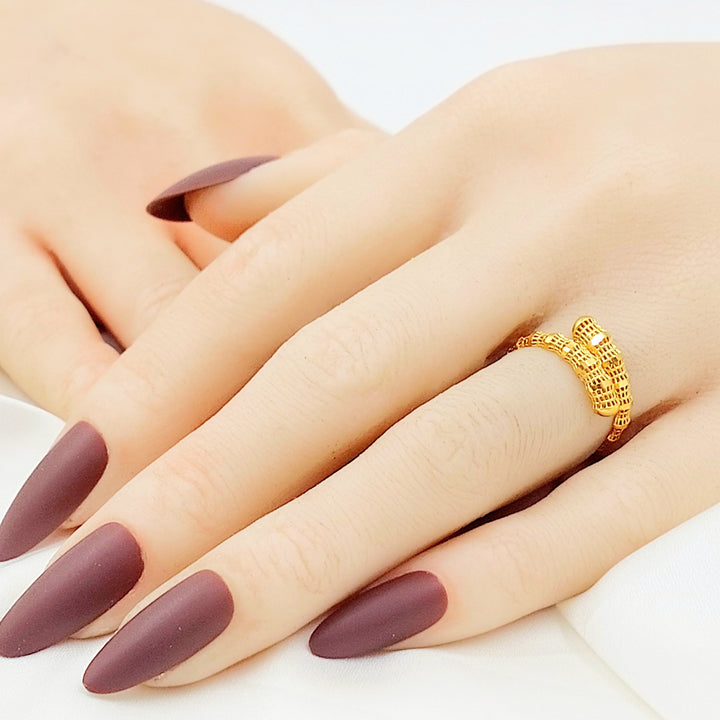 Deluxe Engraved Ring Made of 21K Gold by Saeed Jewelry 