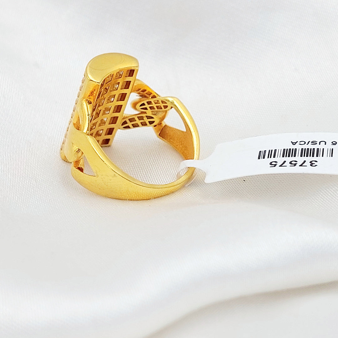 Zircon Studded Cuban Links Ring