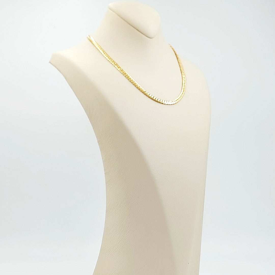 Flat Necklace Made of 21K Gold by Saeed Jewelry 