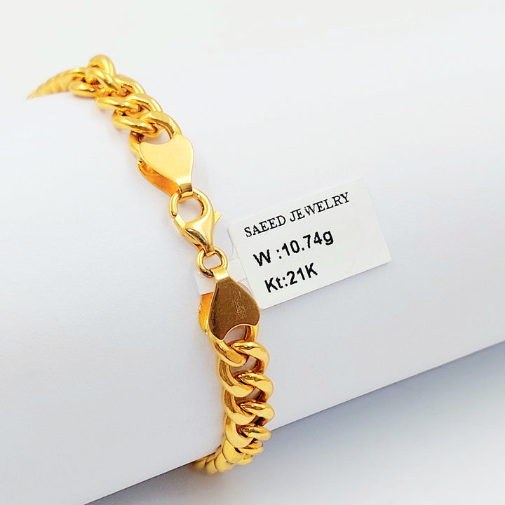 Deluxe Cuban Links Bracelet Made of 21K Gold by Saeed Jewelry 