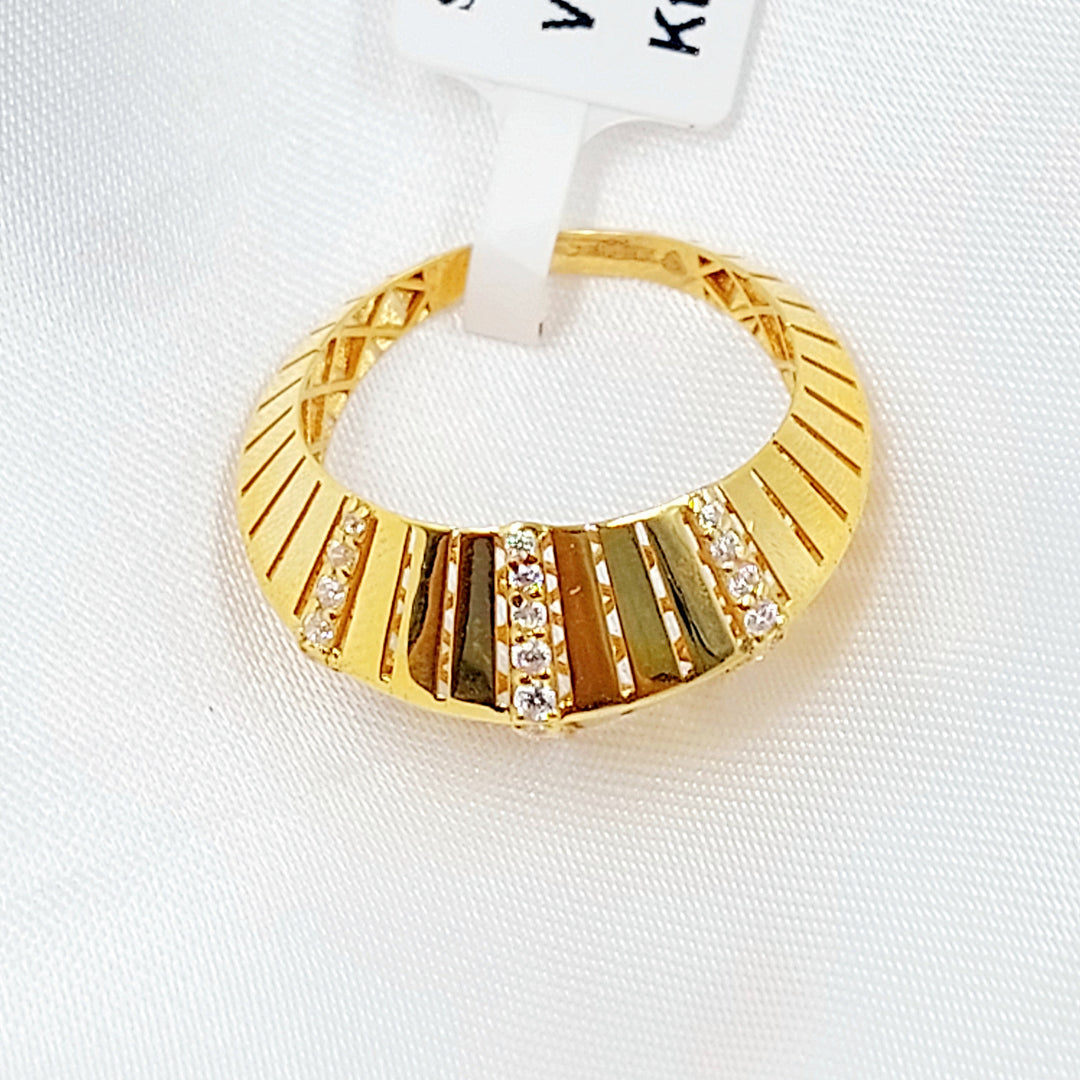 21K خاتم اكسترا مرصع-مجوهرات الشيخ سعيد-Saeed Jewelry 