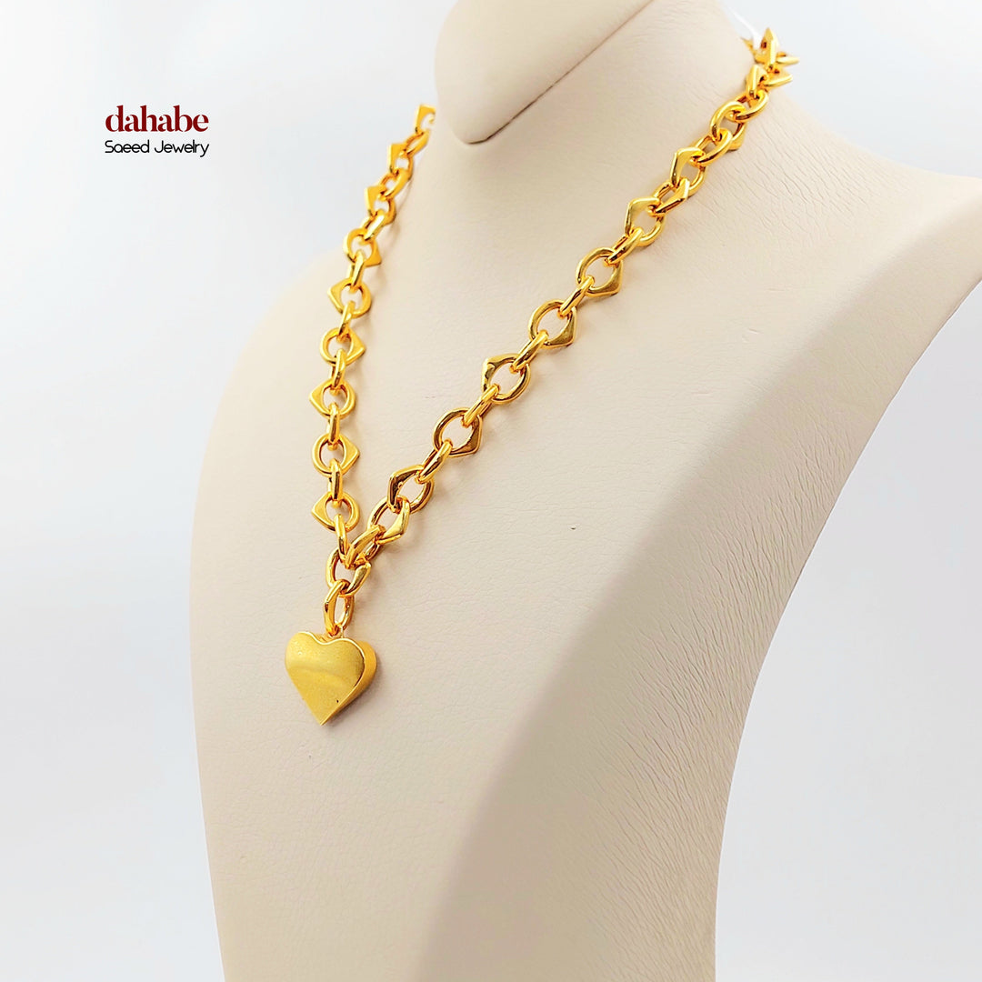 21K عقد جنزير قلب-مجوهرات الشيخ سعيد-Saeed Jewelry 