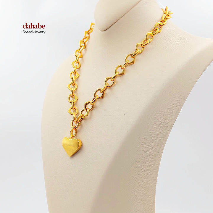 21K عقد جنزير قلب-مجوهرات الشيخ سعيد-Saeed Jewelry 