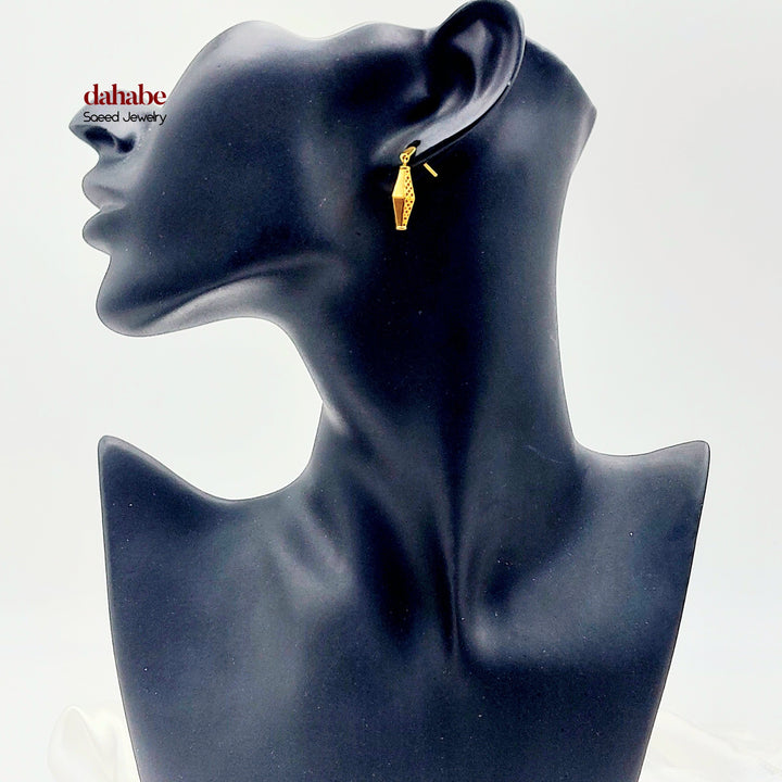 21K Gold Faceted Drop Earrings