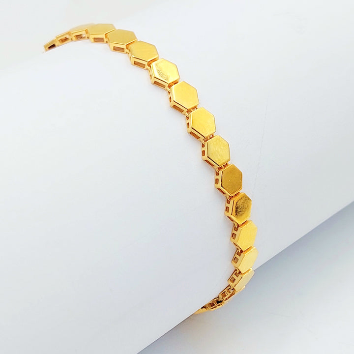 21K Gold Hexagon Link Bracelet