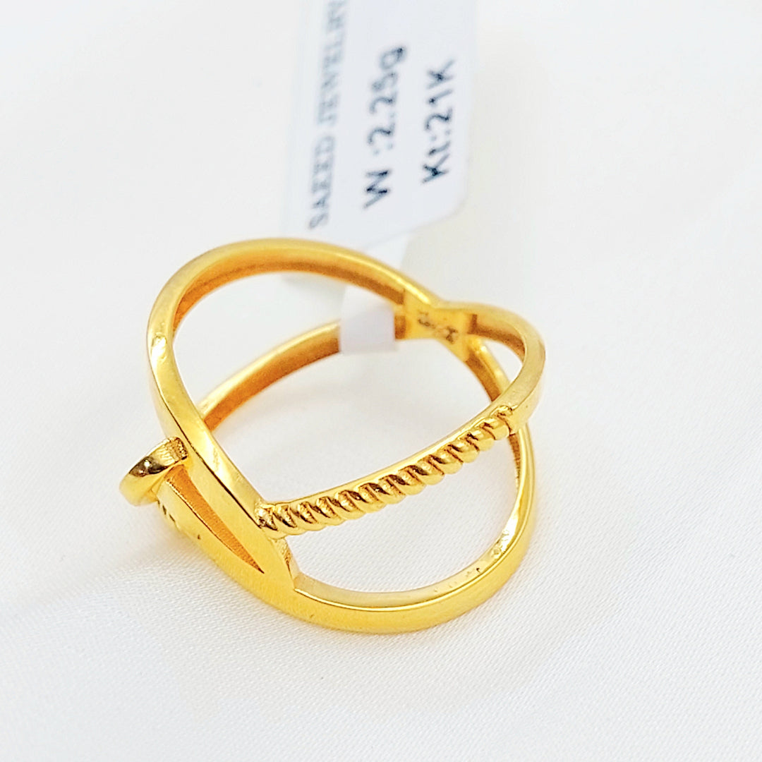 Deluxe X Style Ring Made of 21K Gold by Saeed Jewelry 