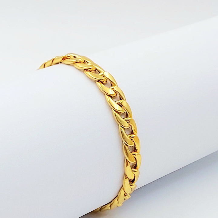 Cuban Links Bracelet Made of 21K Gold by Saeed Jewelry 
