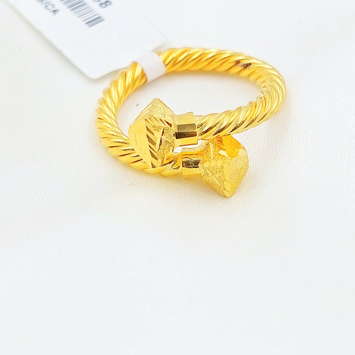 Deluxe Twisted Ring Made of 21K Gold by Saeed Jewelry 