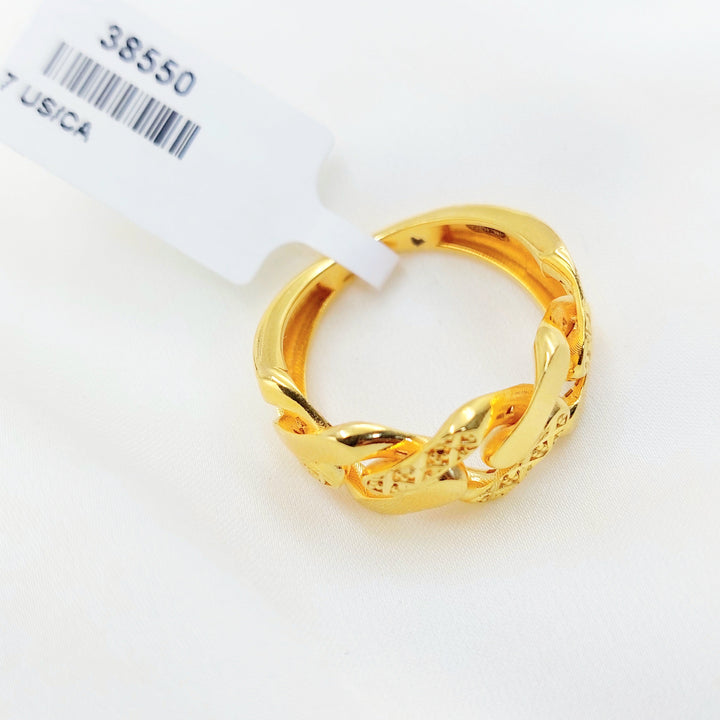 21K Gold Cuban Link Ring