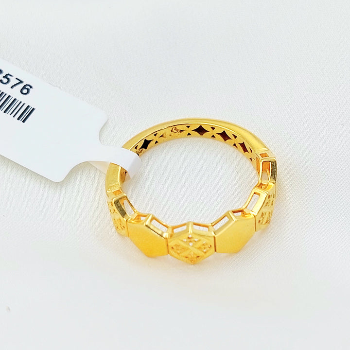 21K Gold Geometric Openwork Ring