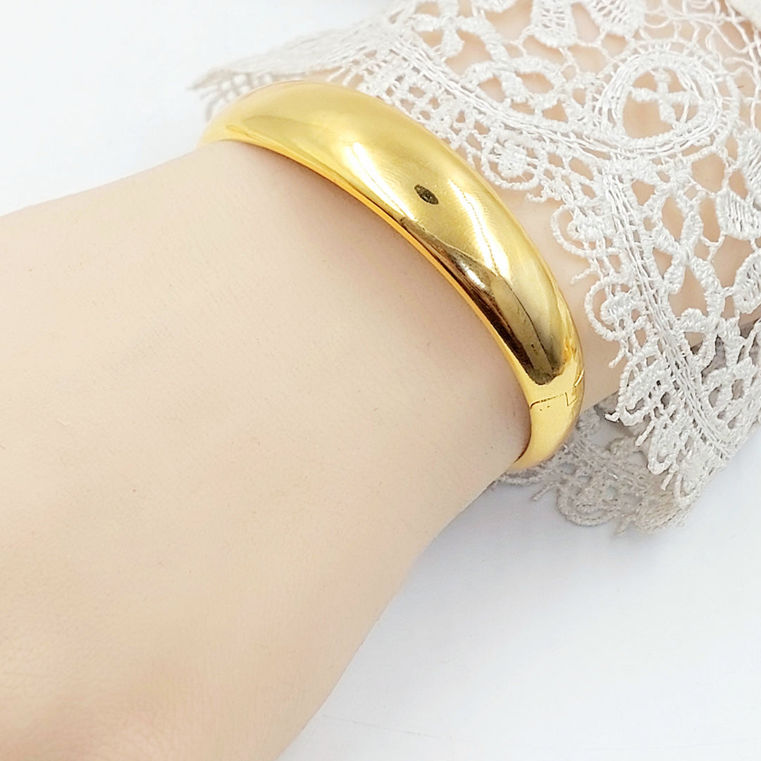 Plain Bangle Bracelet Made of 21K Gold by Saeed Jewelry 
