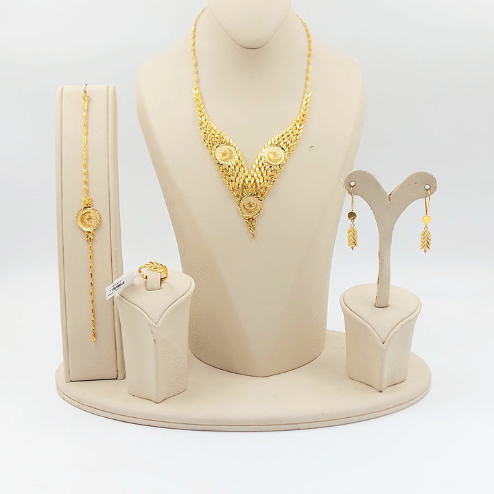 Rashadi Leaf Set Made of 21K Gold by Saeed Jewelry 