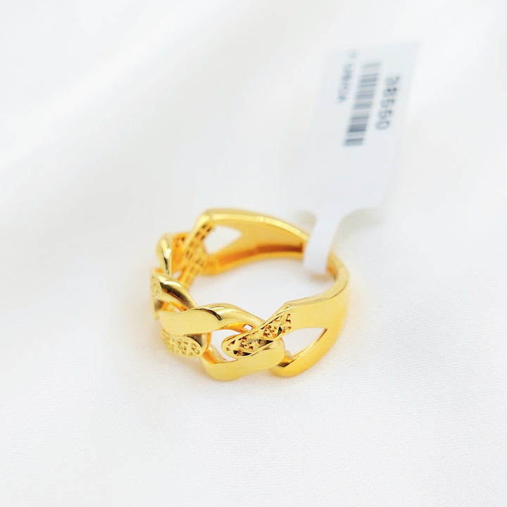 21K Gold Cuban Link Ring