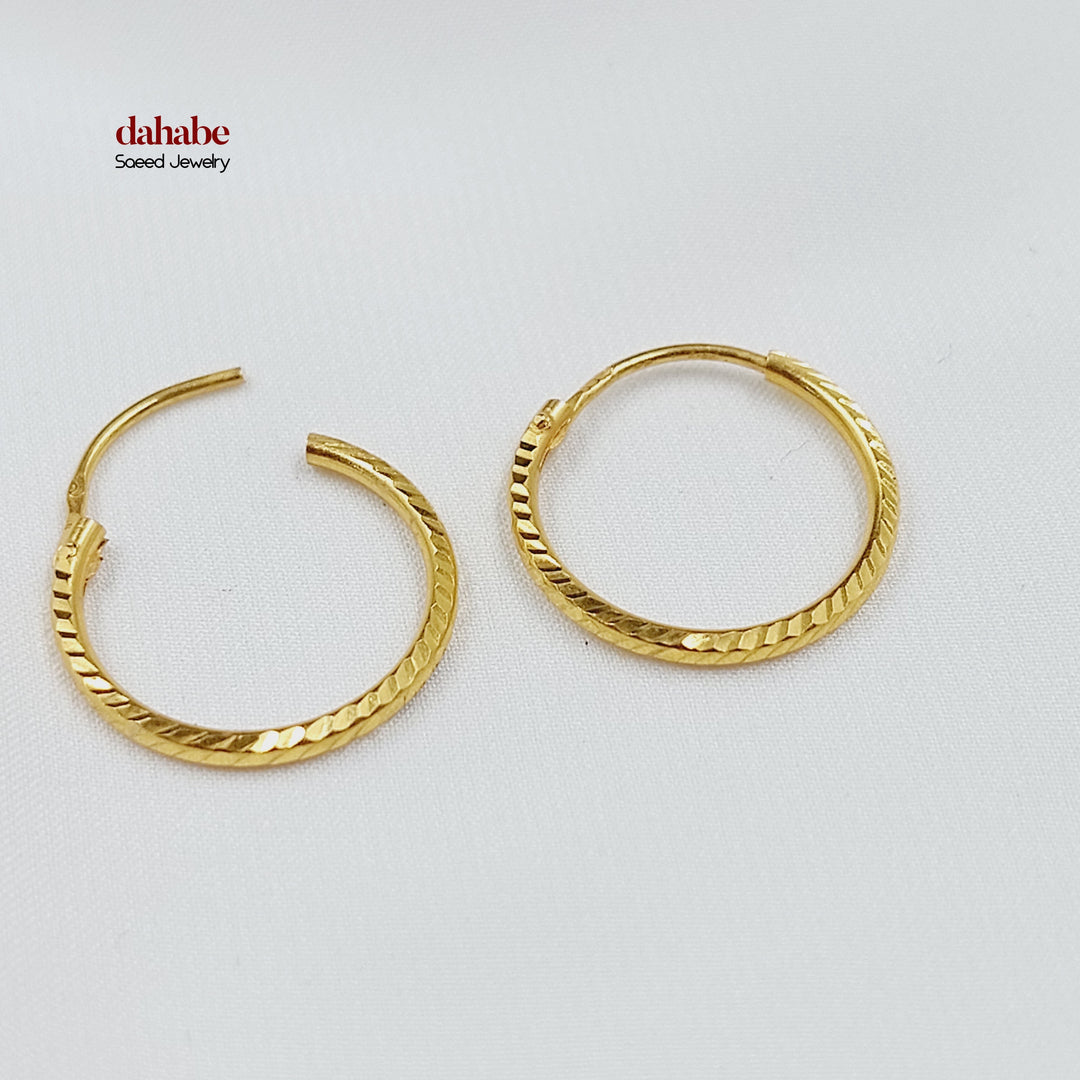 21K حلق ذبلة-مجوهرات الشيخ سعيد-Saeed Jewelry 