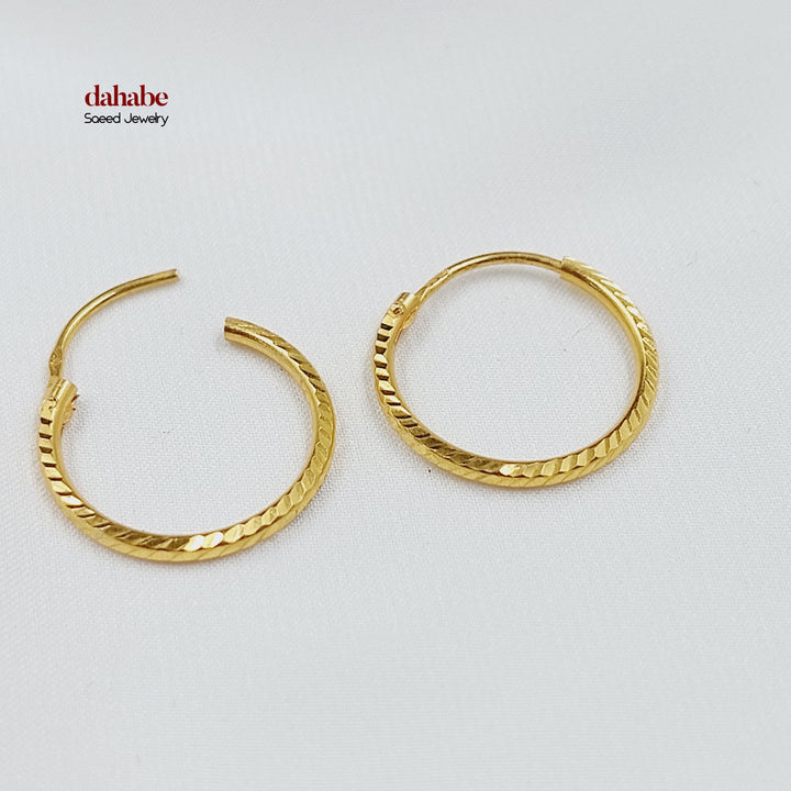 21K حلق ذبلة-مجوهرات الشيخ سعيد-Saeed Jewelry 