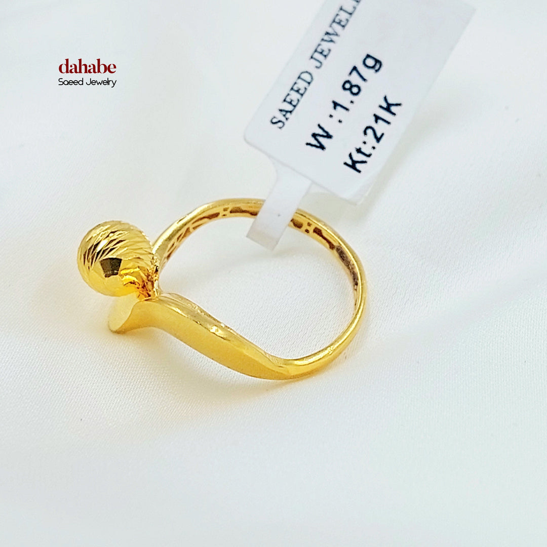21K خاتم طابات اكسترا-مجوهرات الشيخ سعيد-Saeed Jewelry 