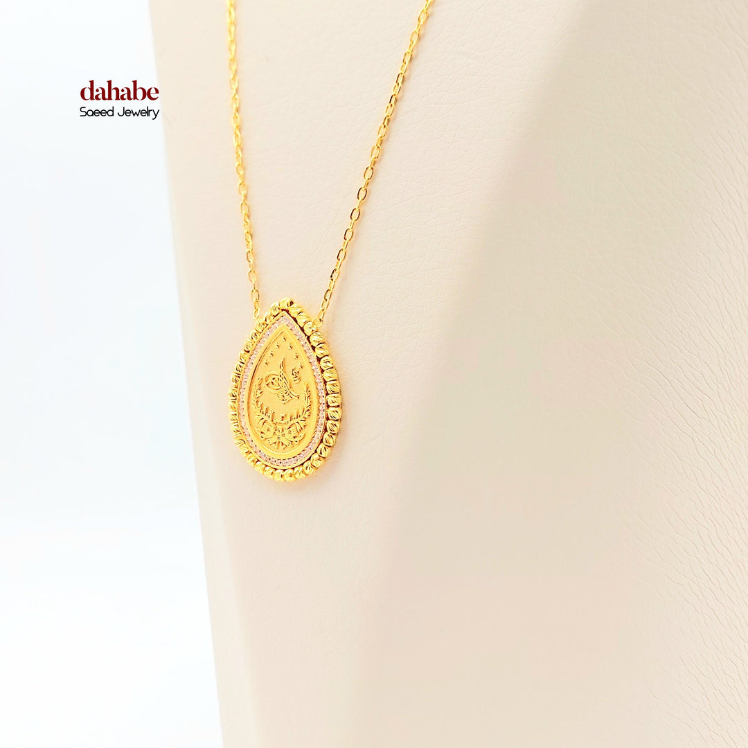 21K Gold Ottoman Teardrop Necklace