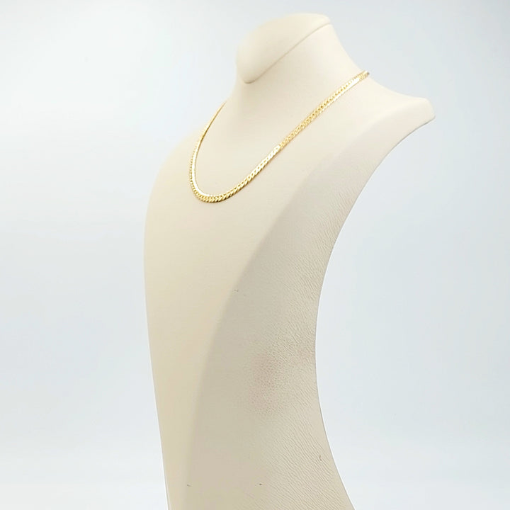Flat Necklace Made of 21K Gold by Saeed Jewelry 