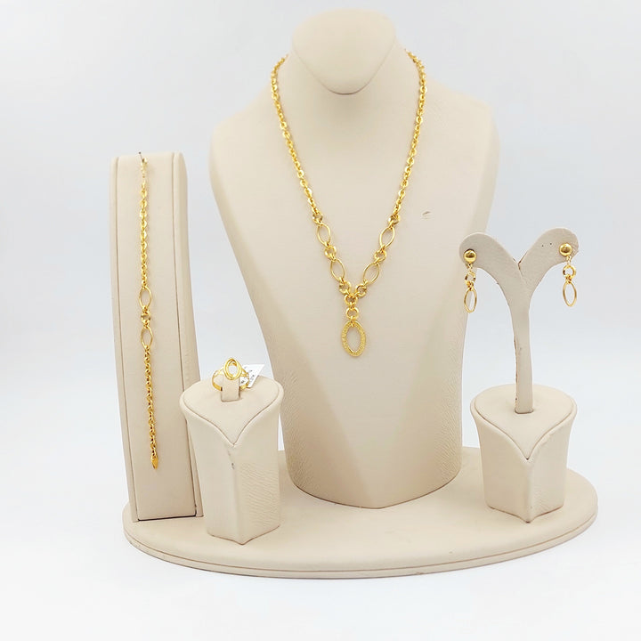 Deluxe Cable Link Set Made of 21K Gold by Saeed Jewelry 