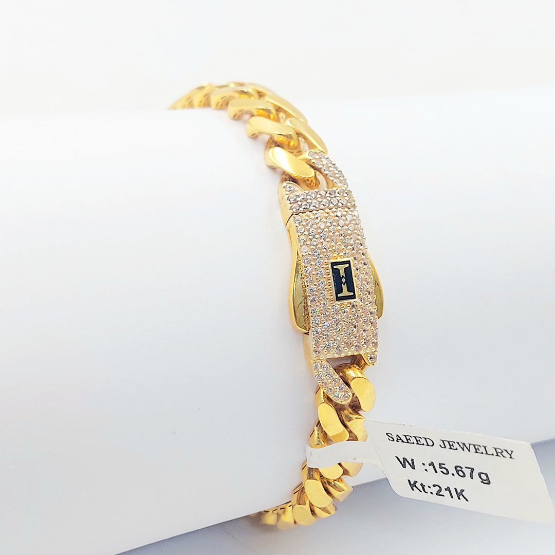 Zircon Studded Cuban Links Bracelet