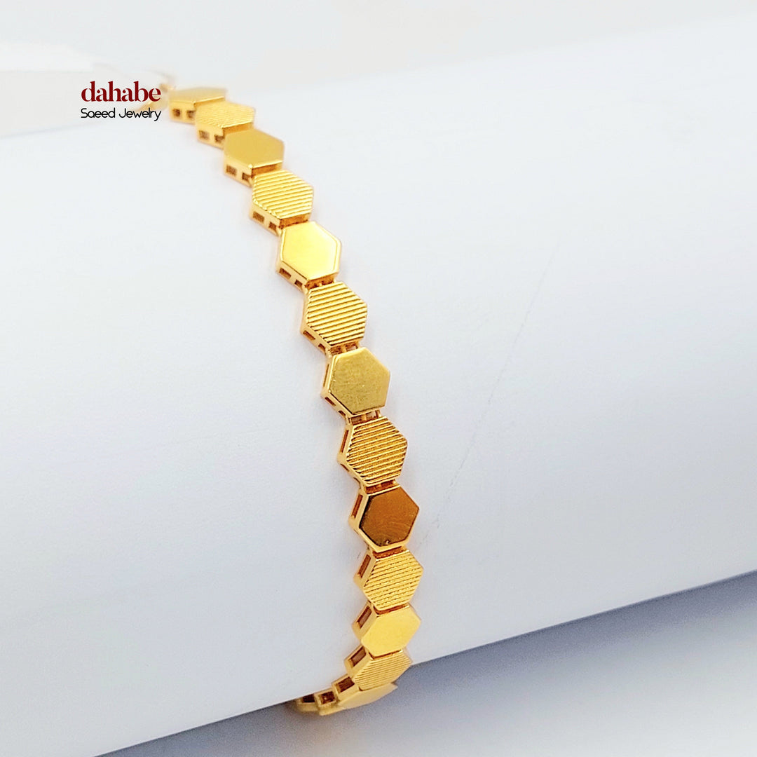 سوار وصلات سداسية ذهب عيار 21
