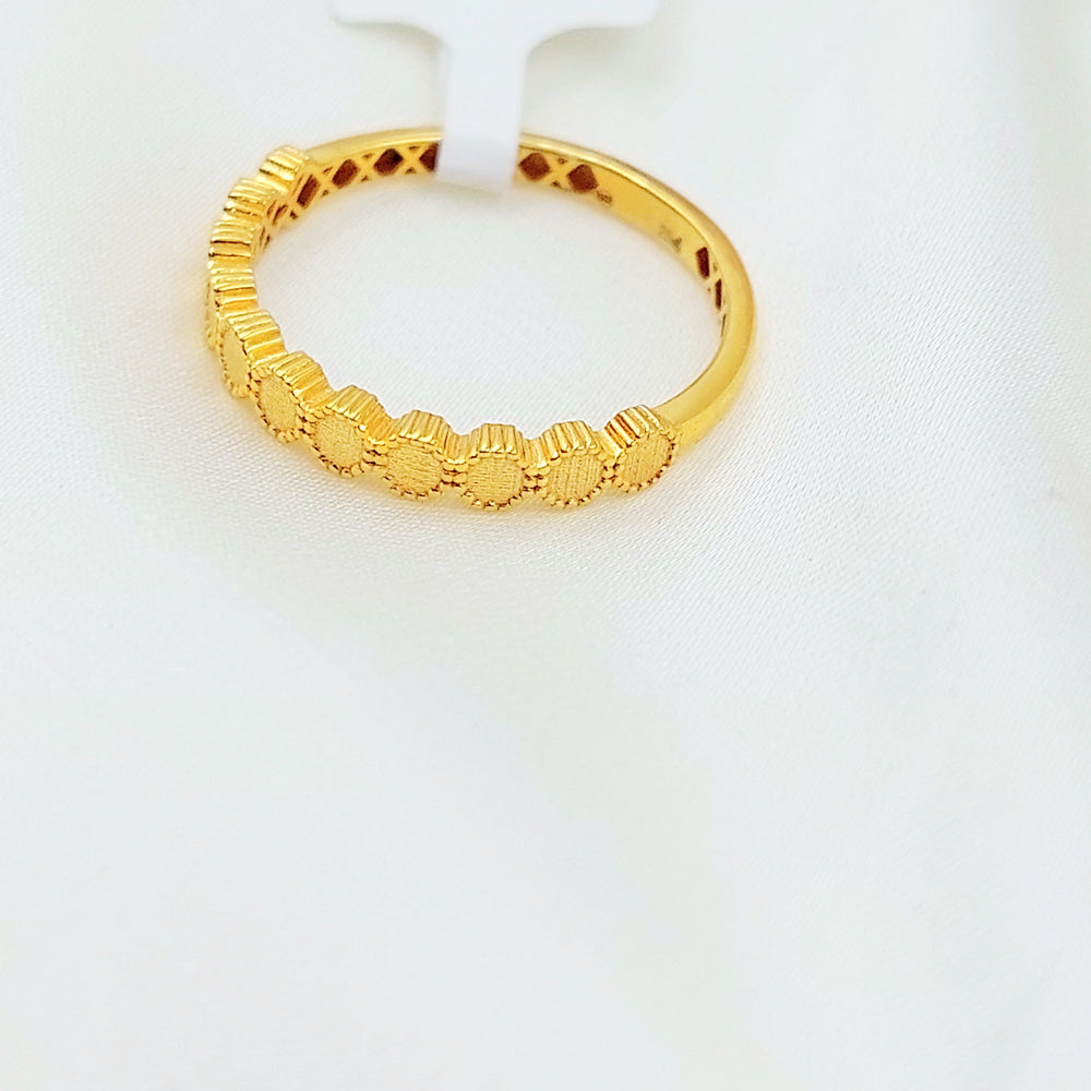 Zircon Studded Deluxe Ring Made of 21K Gold by Saeed Jewelry 
