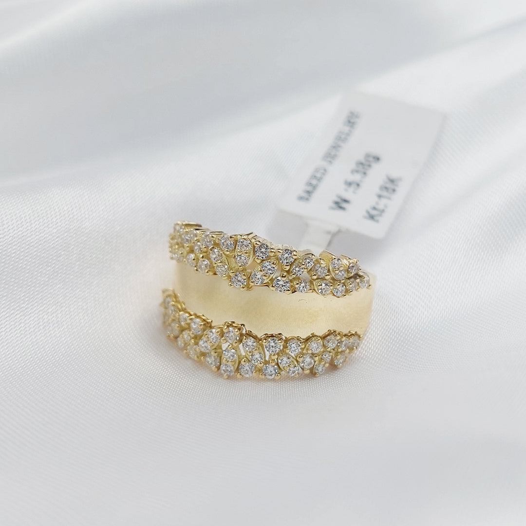 18K خاتم اكسترا مرصع-مجوهرات الشيخ سعيد-Saeed Jewelry 