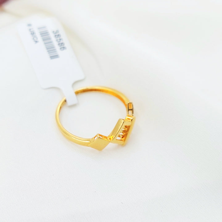 21K Gold Geometric Rhombus Ring