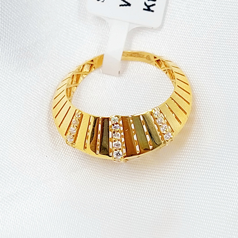 21K خاتم اكسترا مرصع-مجوهرات الشيخ سعيد-Saeed Jewelry 