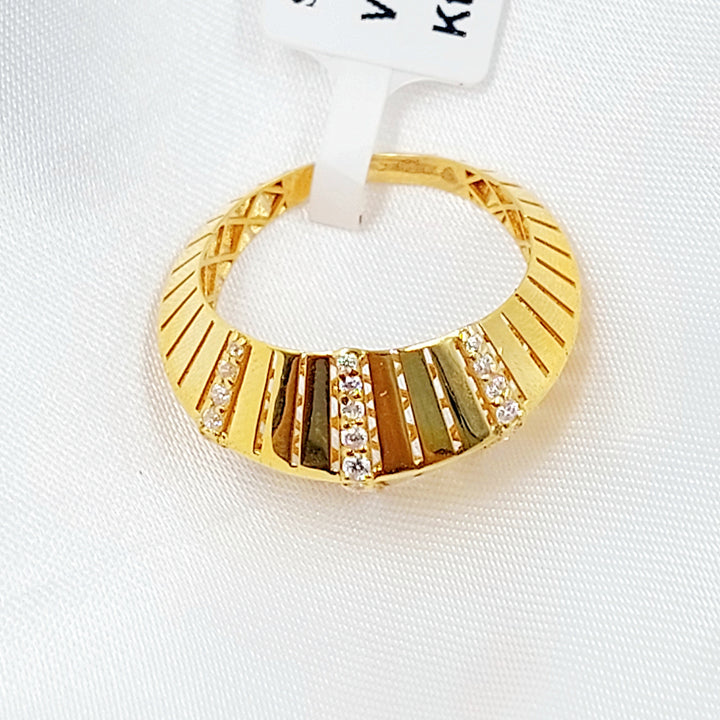 21K خاتم اكسترا مرصع-مجوهرات الشيخ سعيد-Saeed Jewelry 