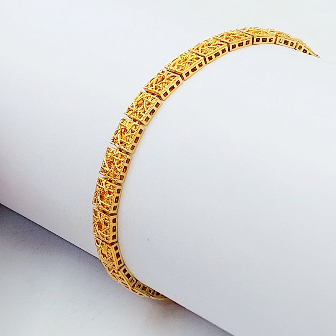 Deluxe Kuwaiti Bracelet Made of 21K Gold by Saeed Jewelry 