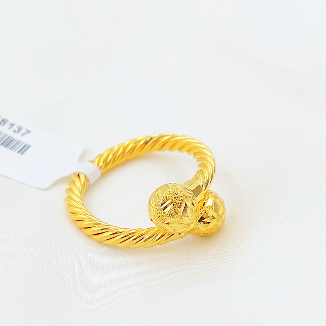 Deluxe Twisted Ring Made of 21K Gold by Saeed Jewelry 