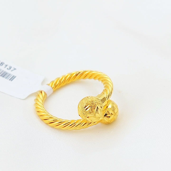 Deluxe Twisted Ring Made of 21K Gold by Saeed Jewelry 